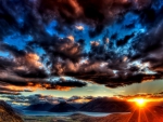 spectacular sunset hdr