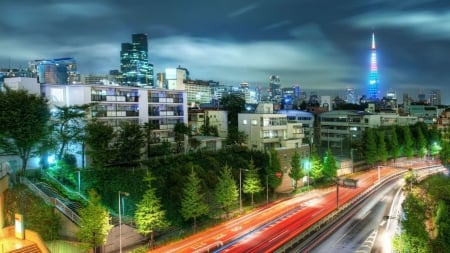 Tokyo Night - sky, japan, tokyo, city, night, japanese