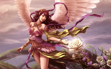 Sweet Angel - Sweet, Female, Wings, Beautiful, Magic, Feathers, Gorgeous, Girl, Wonderful, Angel