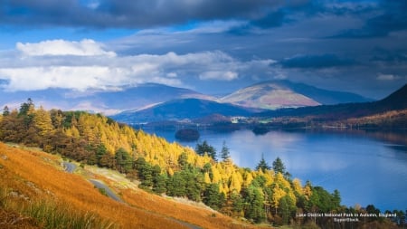 Autumn Lake - nature, england, autumn, lake district