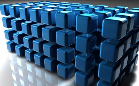 blue cubes - ab, cube, blue, 3d