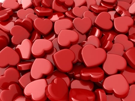 a bunch of hearts - bunch, love, hearts, red