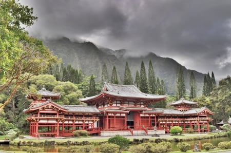 Amazing Place - house, mountains, trees, amazing