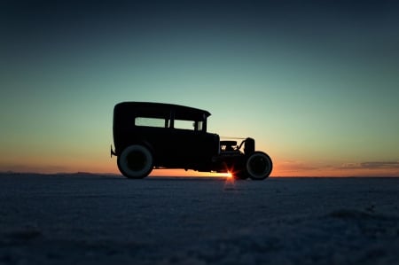 Hot Rod Sunset - ford, sunset, car, hot rod