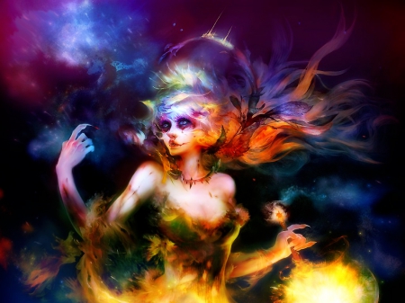 Of The Elements - nature, galaxy, magical, beautiful, nebula, planet, fantasy