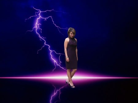 Electric Runway - babe, mature, purple, elegant, woman, photography, lightning, lighting