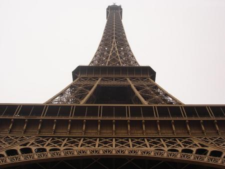 Eiffel tower in cloudy january - france, tourism, travel, europe