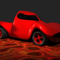 Red Pick Up Van