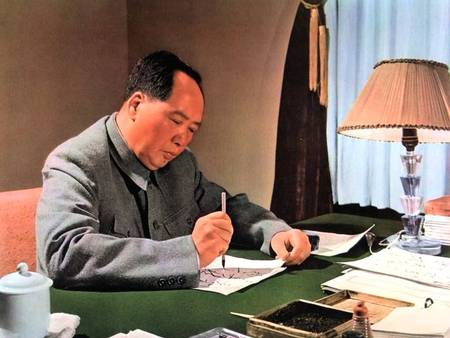 Mao Zedong working - mao, china, communism, mao zedong, other, picture, politique skz, red, my bad scores