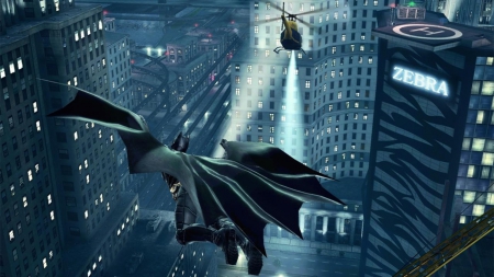 Batman - helicopter, night, into, following