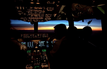 Sunset through cabin - cabin, plane, sunset, cool