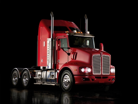 Red Kenworth - semi, red kenwoth, big rig, truck