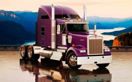 Purple Kenworth - truck, kenworth, big rig, semi