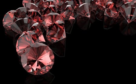 Diamonds - black, stone, diamond, pink, jewel, precious