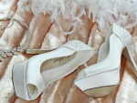 White wedding shoe