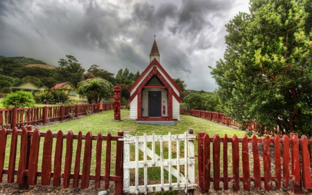 Lonely parishes - fence, sky, place, house