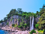 Waterfall on Jeju Island, South Korea