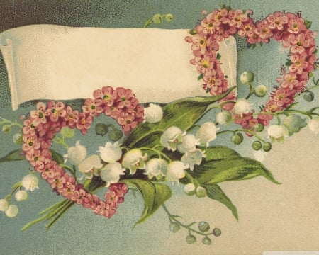 Vintage lily-of-the-valley - wallpaper, flowers, new, vintage