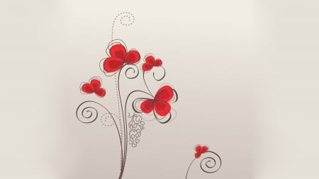 Retro Floral - illustrations, graphics, retro, beige background, vector, floral