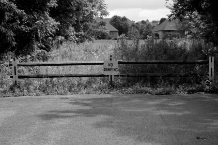 End Of The Road, No Dumping - dead end, road block, end of the road, no dumping