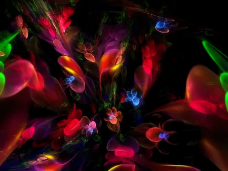 Bouquet - colorful, fractal, flowers, beautiful