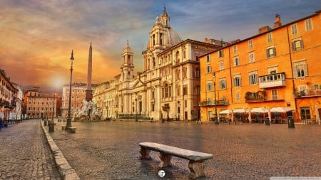 Sunset in Rome - italy, architecture, wallpaper, rome, new