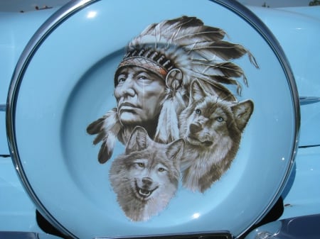 Car Show Sweden 2014 - wolf, picture, indian, car, blue