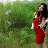 Girl in Red Dress