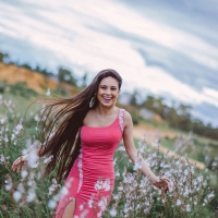 Happy Girl In Field-