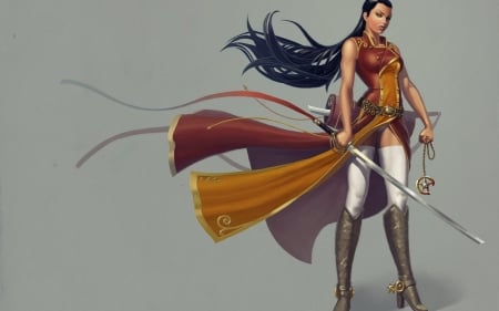 Fantasy girl - warrior, sword, fantasy, game, girl, woman