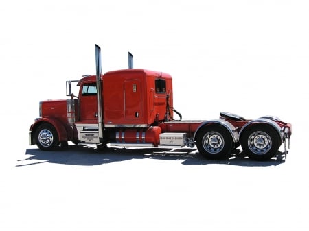 Red Petebilt - truck, peterbilt, big rig, semi