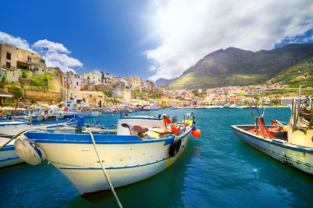 Italy - sky, italy, sun, dock, coast, port, vacation, rays, lake, travel, boats, mountain, place, summer, shore, lovely, pier, town, romantic, beautiful