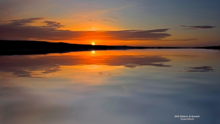 Sunset Island - island, ocean, sunset, tropical