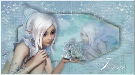 FAIRY ELF - elf, female, wings, fish, fairy