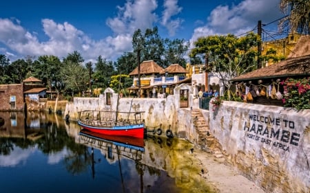 Harambe, Port of East Africa - port, harambe, landscape, boat