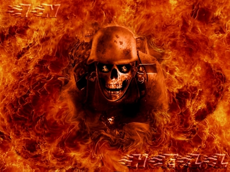 Hell bound - flames, soldier, fire, hot