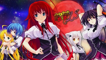 High School DxD New - koneko toujou, high school dxd new, rias gremory, xenovia, anime, akeno himejima, asia argento