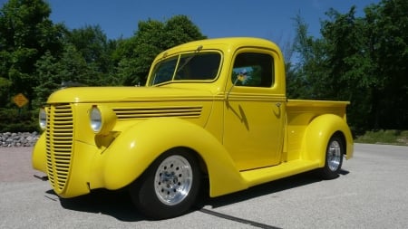 1938 Yellow Ford PickUp - ford, truck, pickup, custom