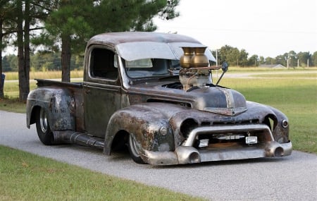 Bare Metal 1947 Pickup, Rat Truck - rat rod, bare metal, pickup, truck