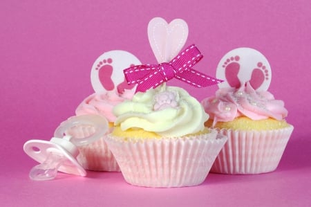 ♥Baby Cupcake♥ - cream, cupcake, bitrhday, baby, pink