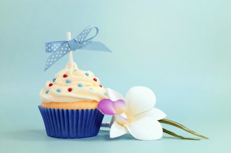 ♥Baby Cupcake♥ - cupcake, dessert, bow, baby, birthday