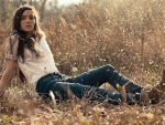 Cowgirl In A Cotton Field