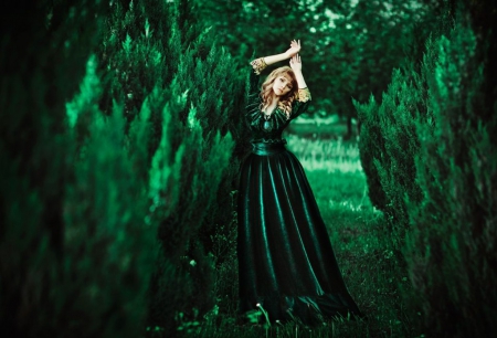 Beauty - beauty, green, lady, model