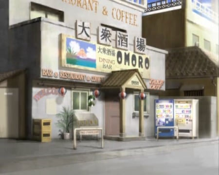 BP: Omoro - building, scenic, landscape, shop, stall, home, scenery, anime, house, restraunt, scene