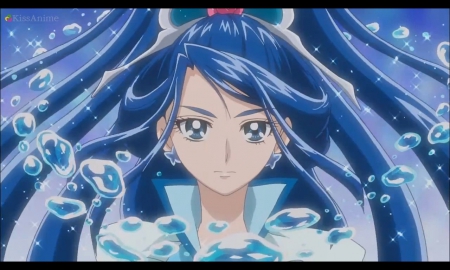 Cure Aqua - nice, female, magic, water, pretty cure, anime girl, aqua hair, precure, face, pretty, anime, cure aqua, girl, magical, blue eyes, magical girl, long hair, lovely, blue hair, sweet