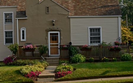 Beautiful Summer Home - summer flowers, beautiful house, beautiful summer home, luxurious house, summer house