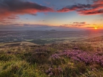 sunrise on a panoramic nature landscape