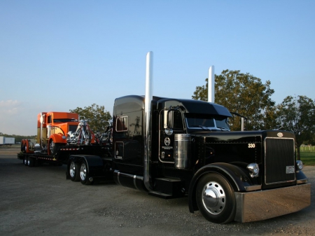 Tractor Trailer - trailer, truck, peterbilt, tractor