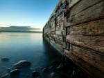 lake pier at dusk