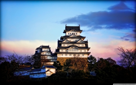 Himeji Castle - japan, sunset, scenery, himeji, castle, japanese